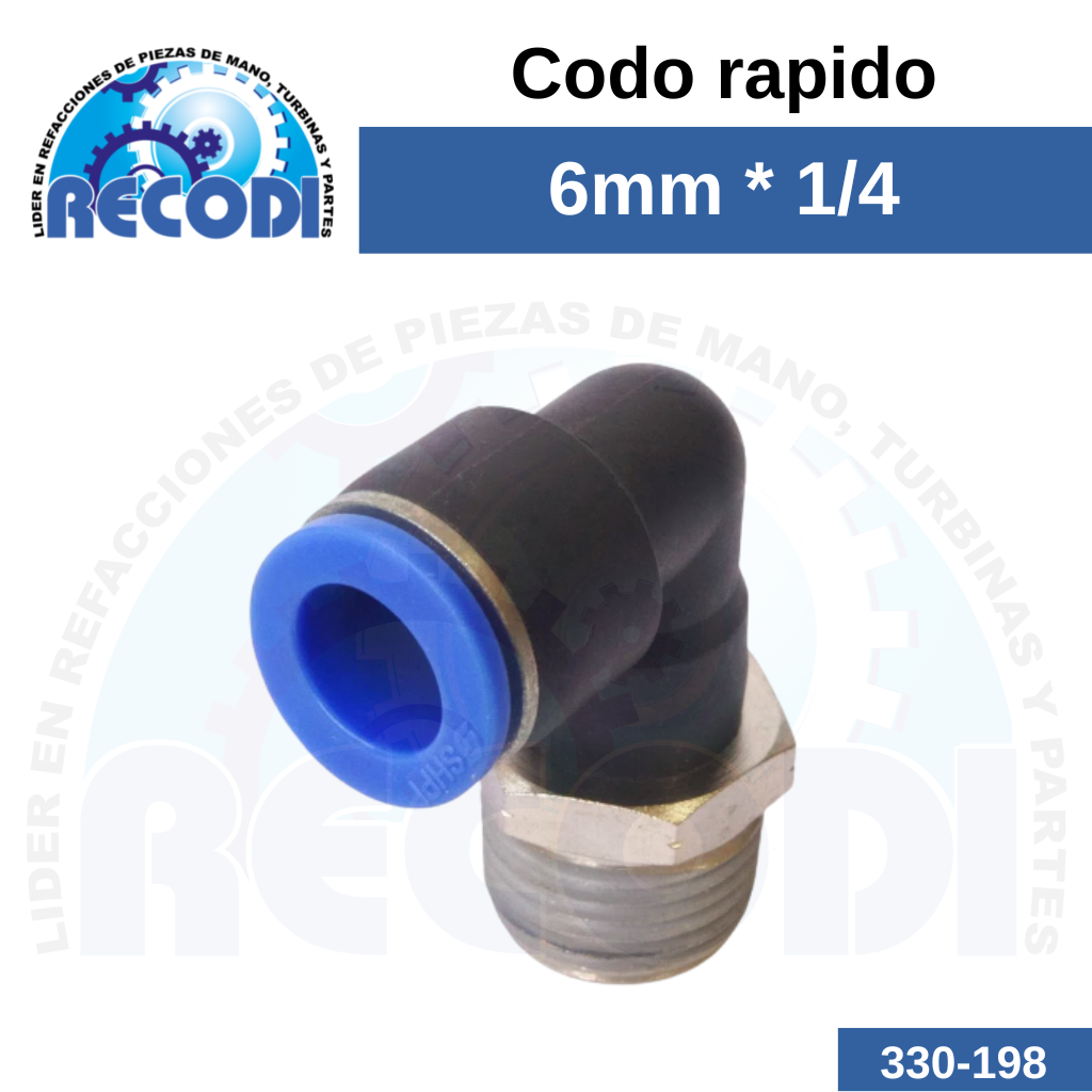 Codo rápido 6mm*1/4